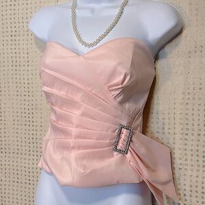 NWT Veronique Young For W Pink Bustier with Side Details & Sweetheart Neckline